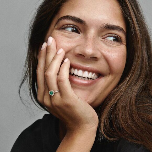 Pandora Sparkling Elevated Heart Ring Size 7 - Picture 5 of 6